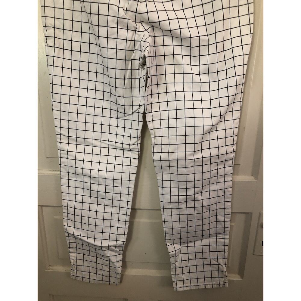 NYDJ Not Your Daughters Windowpane Grid Twill Ankle Pants Black White Size 10 - Picture 9 of 13